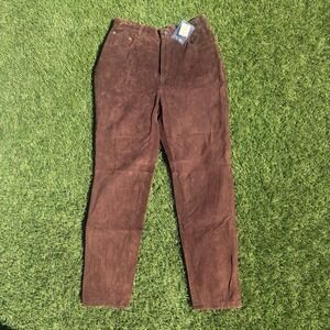 NWT Vintage Express EXP Size 11/12 29x29 Brown Suede Leather High Rise Pants